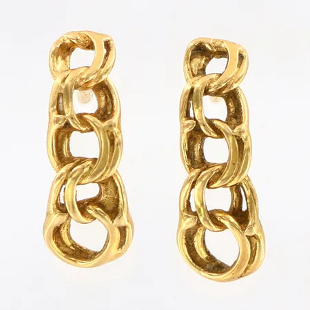 Örhängen Bismarck, stoppar saknas, längd:14mm, bredd: 3-5mm, 18K Vikt: 1,3 g