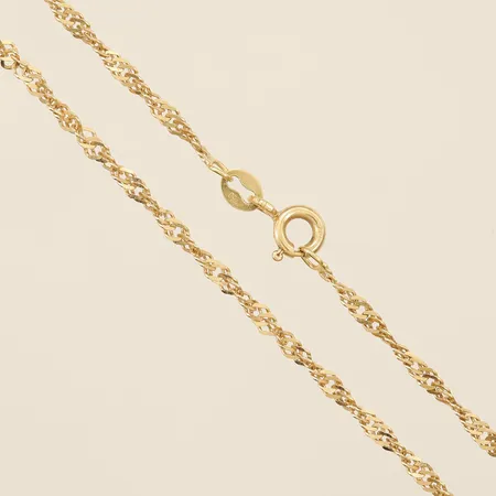 Kedja Singapore längd 38cm, bredd 2mm, 18K  Vikt: 2,8 g