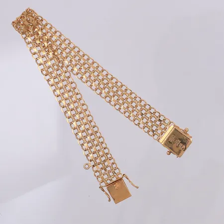 Armband X-länk längd 19cm bredd 11,5mm, ögla till hänge, Stockholms Ädelsmide AB, 18K Vikt: 14 g