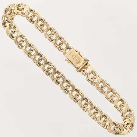Armband Bismarck längd 20,5cm, bredd 7,3mm, 18K  Vikt: 19,5 g