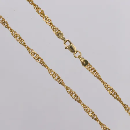 Kedja Singapore längd 52,5cm, bredd 2,7mm, Midas,14K  Vikt: 3,5 g