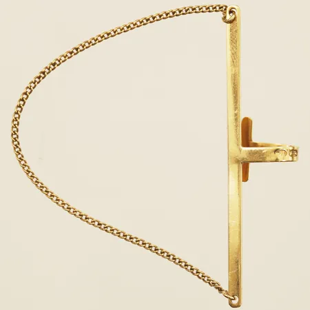 Slipshållare med kedja bredd 5,3cm 14K Vikt: 2,3 g