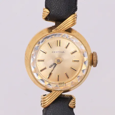 Damur Certina 18K manuell Ø16,5mm, 0810 539 453260, läderarmband längd 19cm bredd 8mm, inga tillbehör