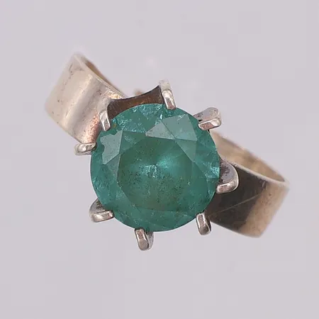 Ring grön sten stl:19 justerbar, Finland, silver 925/1000 Vikt: 4,8 g