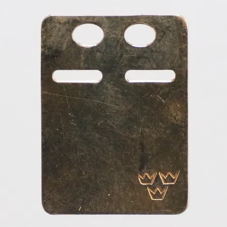 Hänge ID-bricka N S E Guldvaru Aktiebolag år 1981 längd 23mm, ograverad, 18K  Vikt: 1,6 g