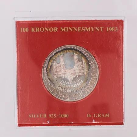 Minnesmynt Sveriges Riksdag 1983, nominellt värde 100kr, silver 925/1000 Vikt: 16,1 g