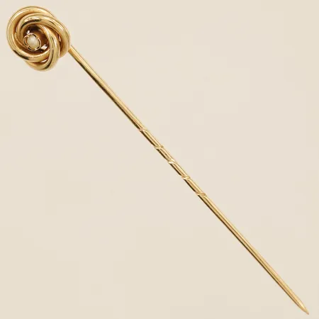 Slipsnål med pärla 6,5cm 18K Vikt: 2 g