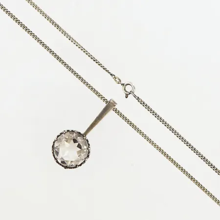 Kedja Pansar 50cm bredd:2mm, hänge med sten 18-40mm, silver 830/1000 Vikt: 12,4 g