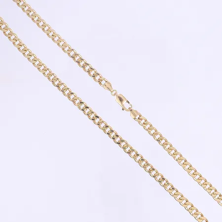 Halskedja pansarlänk 50cm, bredd 5mm, ihålig, Guldfynd, 18K Vikt: 15,6 g