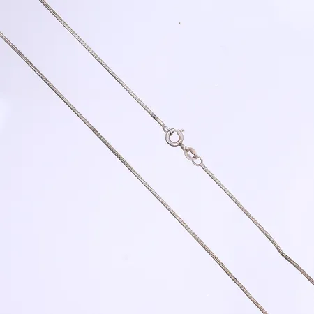 Halskedja ormlänk 42cm bredd 1mm silver 925/1000  Vikt: 4,6 g