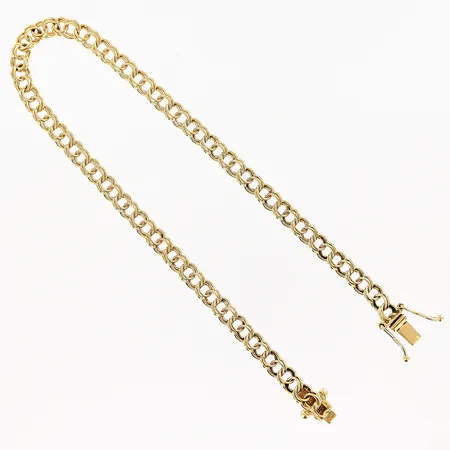 Armband Bismarck Guldfynd längd 19cm, bredd 3,5mm, 18K Vikt: 4,9 g