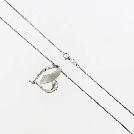 Kedja Ormlänk 45cm bredd:1mm, hänge med stenar 25x30mm, silver 925/1000 Vikt: 6,8 g