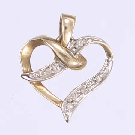 Hänge med vita stenar 17x13mm 9K Vikt: 0,8 g