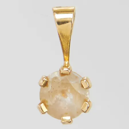 Hänge med vit sten 12x5,6mm, svenska stämplar, 18K Vikt: 0,5 g