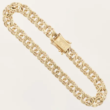Armband Bismarck längd 18,5cm, bredd 6,9mm, 18K  Vikt: 18,2 g