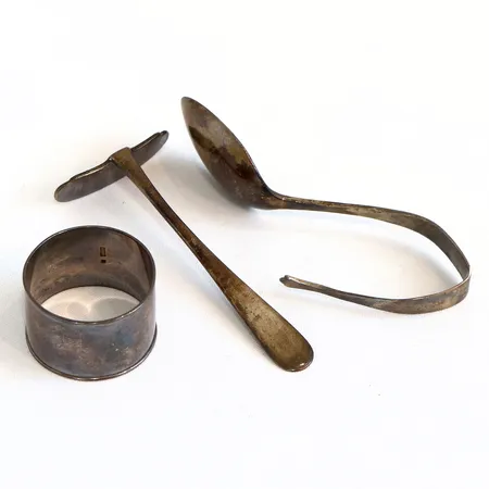 Bestickset, Miyamoto-Shoko, sked, servettring, påstötare, Nysilver, Orginaletui 