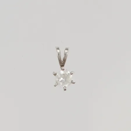 Hänge 12mm vit sten 925/1000 Silver 0,5g.