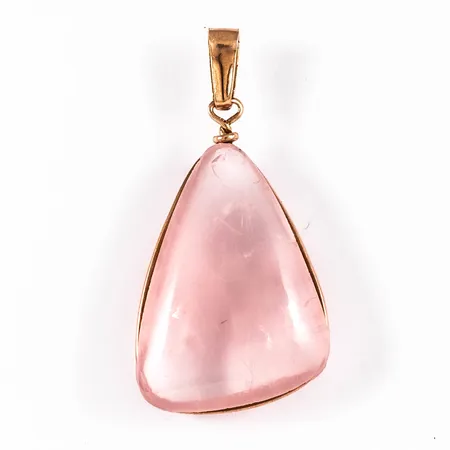 Hänge rosenkvarts bredd 17,5mm, längd 34mm, 14K 4,7g. 