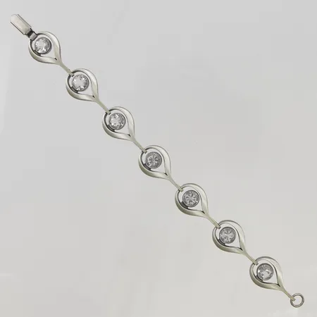 Armband med bergkristall Finnfeelings Karl Laine 18,5cm bredd 14mm 925/1000 Silver 19,7g.
