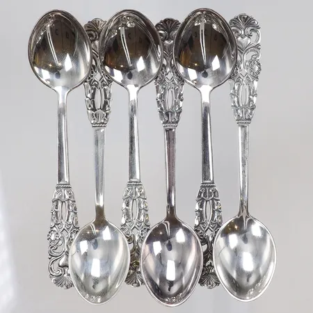 6 Mockaskedar, längd 10cm, bredd 4-25mm, 830/1000 silver Vikt: 63 g