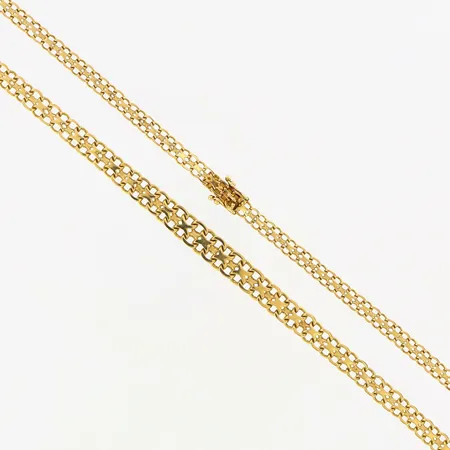 Collier X-länk ca 42cm, doserat 4-6mm, 18K Vikt: 14,9 g