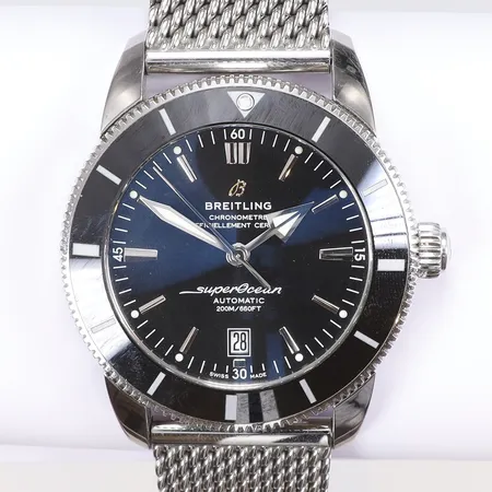 Herrur Breitling Superocean Heritage Ø46mm ref. AB2020 snr. 5122490, meshlänk med cert samt reseetui, lätt bruksslitage samt extra länkbitar 