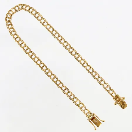 Armband bismarck, längd: 17cm, bredd: 3,5mm, defekt, 18K Vikt: 3,4 g