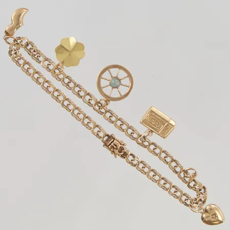 Armband Bismarck med berlocker 19,5cm 18K Vikt: 8,6 g