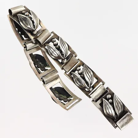 Armband längd 19cm bredd 1,5cm, Ge-Kå-Smycke G Kaplan Stockholm 1952, silver 830/1000 	 Vikt: 25,5 g