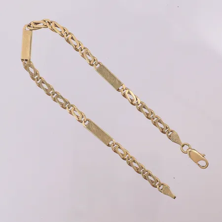 Armband med brickor längd 20cm bredd 4mm, flerfärgad, 14K Vikt: 9 g