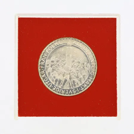 Jubileumsmynt, 50 Kronor, All Makt Utgår Från Folket, 1975, Sverige, Ø35mm, med etui, 925/1000 silver Vikt: 27 g