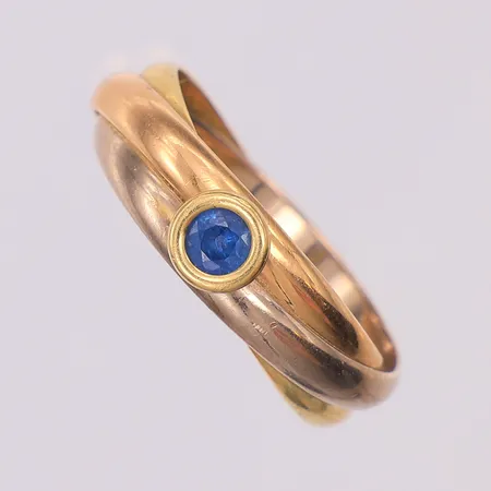 Ring safir stl:19¼ Flemming Uziel AB, trefärgad, 18K Vikt: 7,5 g