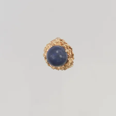 Ring med Lapis Lazuli stl:15 bredd 16mm höjd från skena 13mm, 14K 7,4g.