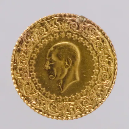 Mynt Attaturk år 2024 Ø18mm, ögla saknas, 21,6K  Vikt: 1,7 g