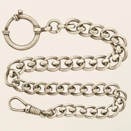 Klockkedja längd 27cm, bredd 8mm Silver  Vikt: 19,6 g