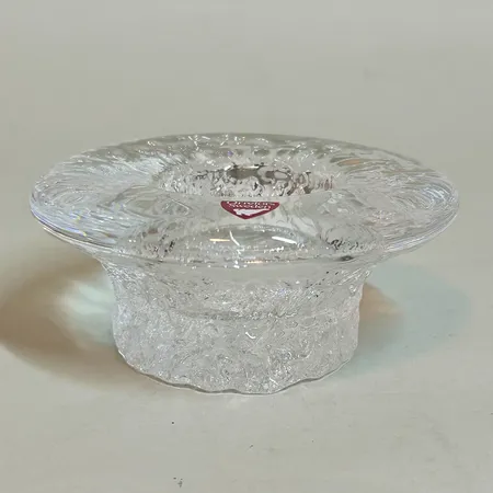 Ljuslykta Orrefors Ø10cm höjd 4,5cm, etikettmärkt