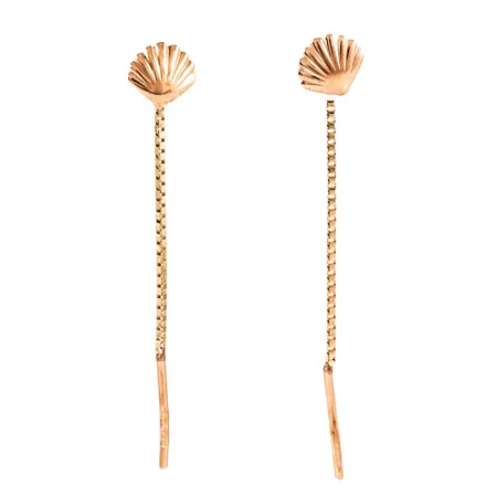 Örhängen snäckor 5,5x5mm, längd 40mm, 14K 0,4g. 