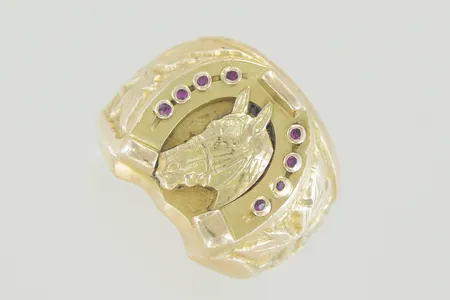 Ring med stenar, Ø 21¼ mm, bredd 20,5 mm, 14K  Vikt: 45,6 g