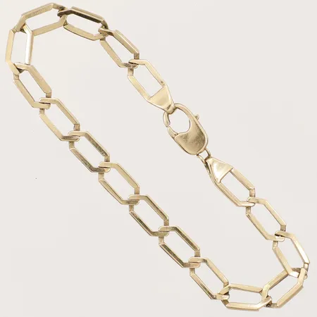 Armband 18,5cm bredd 6,1mm skeva länkdelar 9K Vikt: 8,4 g