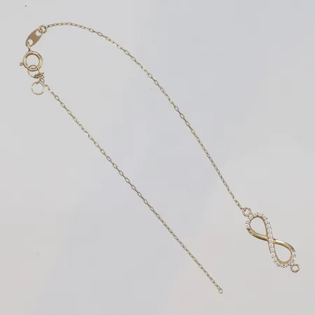 Armband med vita stenar, defekt 18K Vikt: 1 g