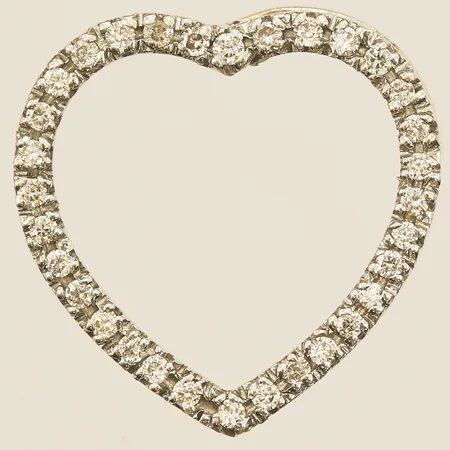 Hänge hjärta med diamanter 32xca0,01ct, längd 21mm, bredd 21mm, vitguld, 18K Vikt: 2,5 g
