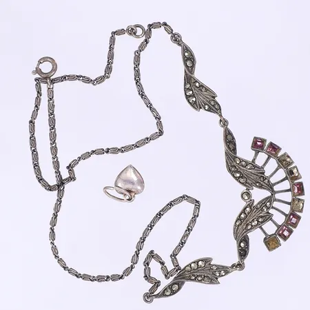 Diverse silver defekt delvis sten 830/1000 Vikt: 11,5 g