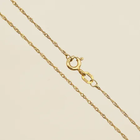 Kedja Singapore längd 41cm, bredd 1,1mm 9K  Vikt: 0,9 g