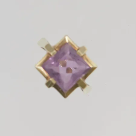 Ring stl:19¾ bredd 16mm ametist 14K 4,6g.