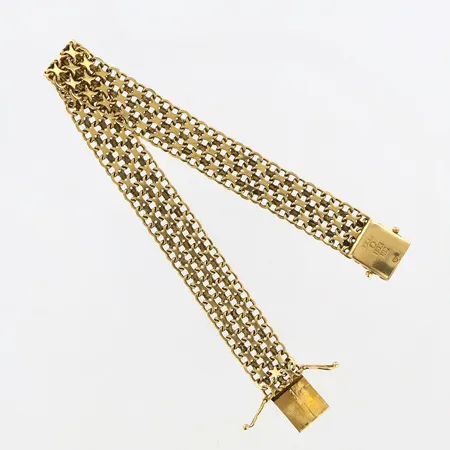 Armband X-länk, längd 19cm, bredd 10mm, BHG, 1963, 18K Vikt: 15,5 g
