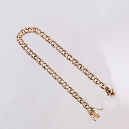 Armband Bismarck längd 19cm bredd 5mm, lås skevt, 18K Vikt: 7,8 g