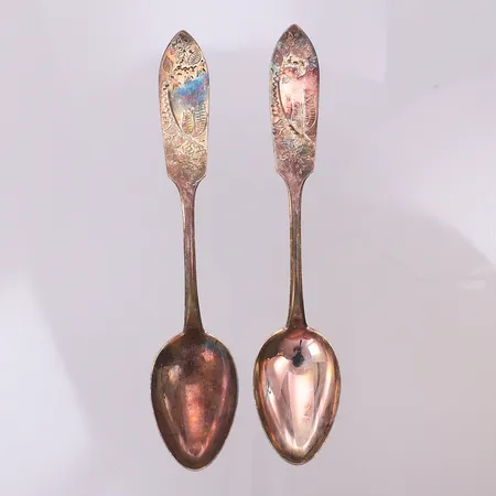 2 dessertskedar Tornedal 13,5cm, finska stämplar, silver 830/1000 Vikt: 31 g