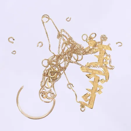 Diverse guld defekt 18K  Vikt: 8,7 g