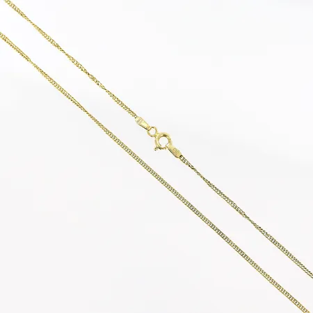 Kedja Pansar längd 43,4cm, bredd 1,2mm, defekt (vriden länk), 18K Vikt: 3 g
