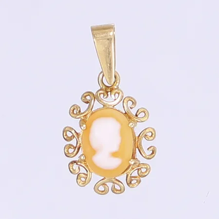 Hänge med camé 20x11mm 18K Bruttovikt: 0,8g 